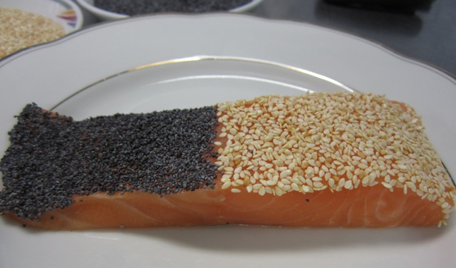 Paves De Saumon En Duo De Sesame Et Pavot Cuisson Basse Temperature
